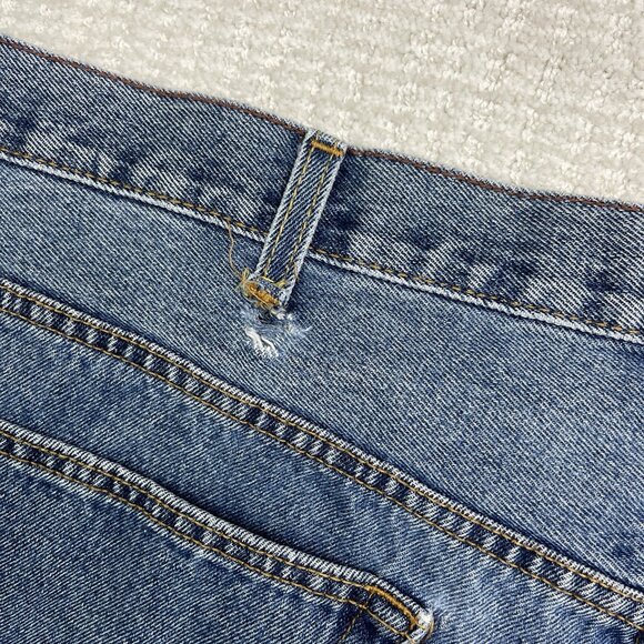 Y2K Levi Strauss Signature Jean Shorts Waist Size 46 Relaxed Denim Skater Read - Picture 7 of 12